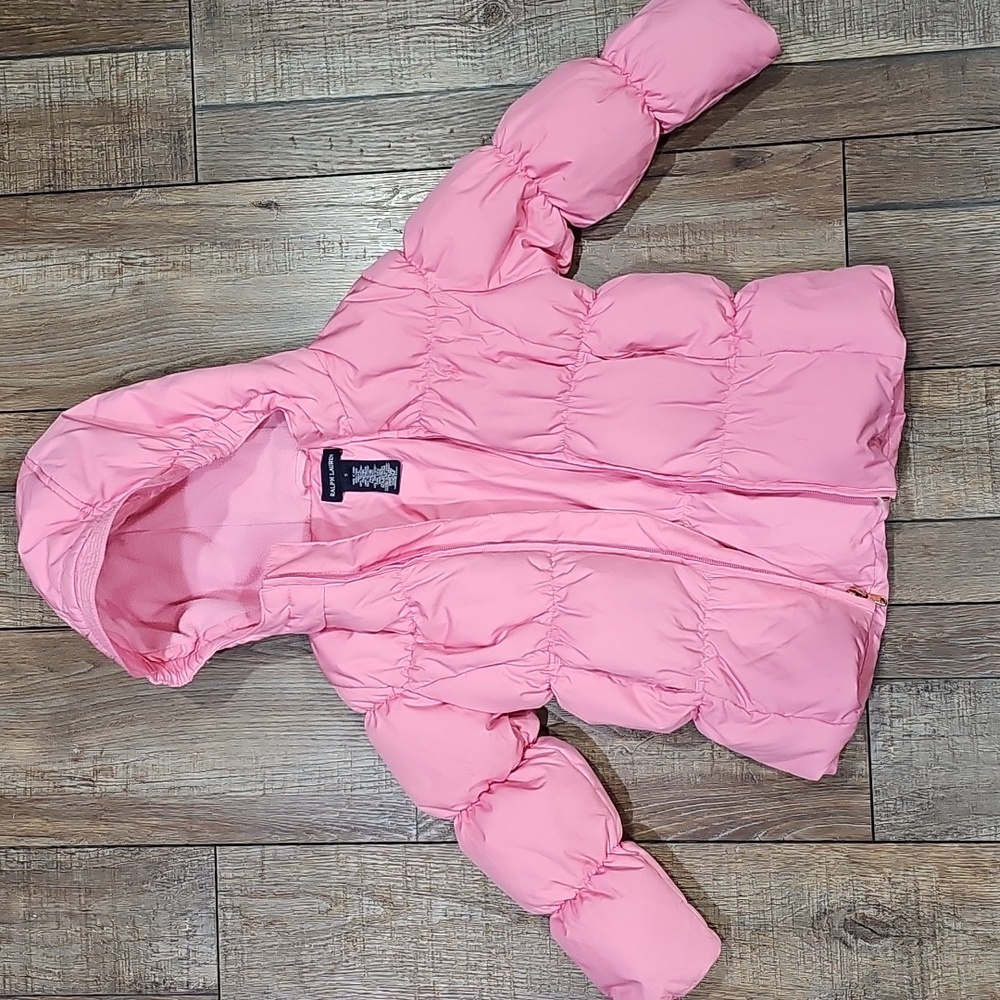 Ralph Lauren Light Pink Kids Puffer Down Jacket